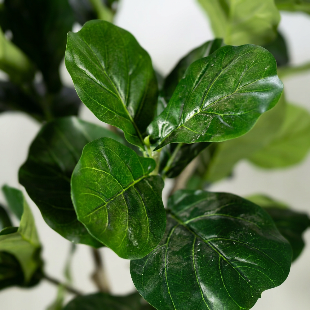 Close-up detail of artificial plant leaves