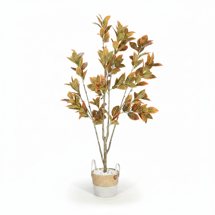 Artificial Ficus tree full studio shot on white background