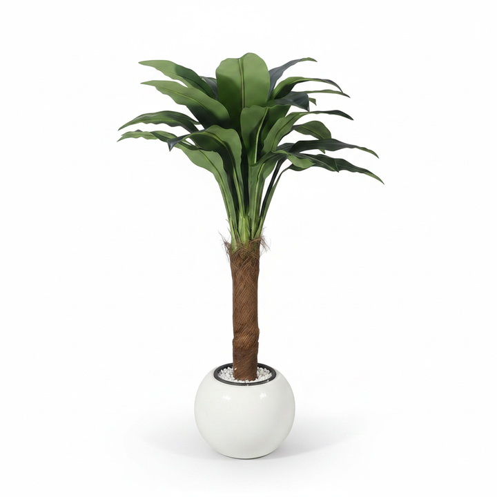 Artificial fern tree full product shot on white studio background