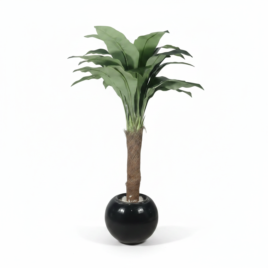 Artificial dracaena tree full product shot on white studio background