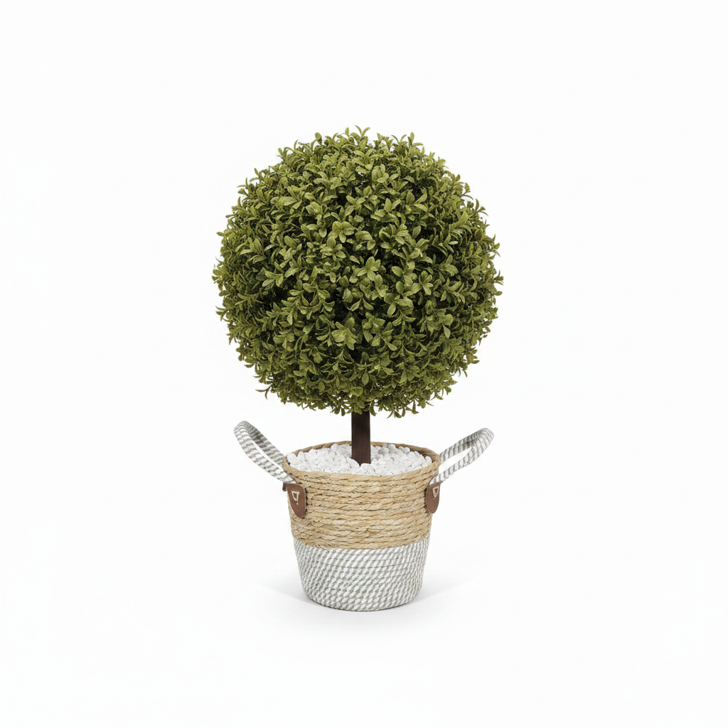 Artificial fern full studio shot on white background