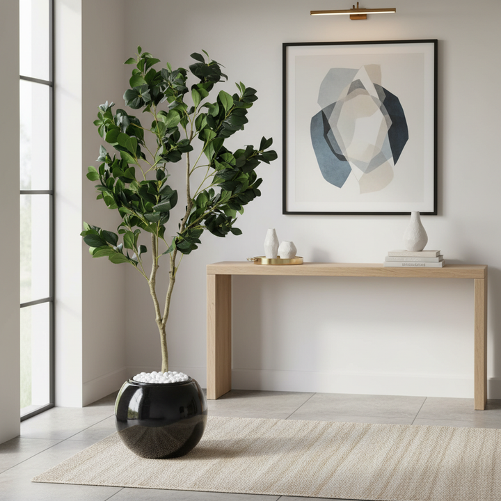 Artificial rosemary in stylish modern entryway
