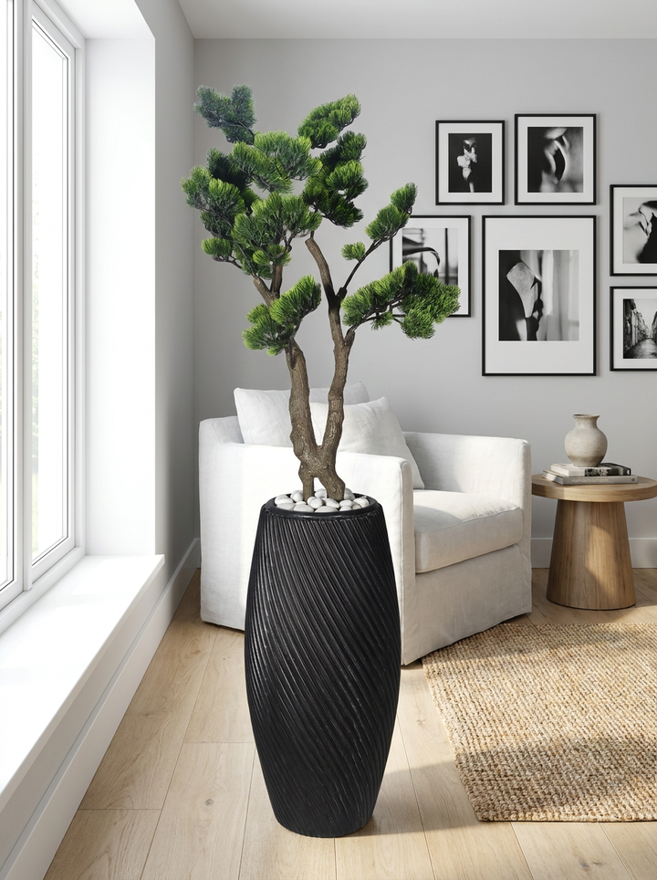 Artificial plant in modern living room lifestyle setting