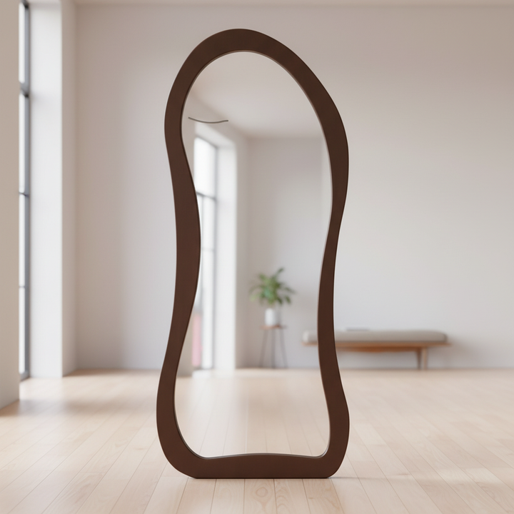 Mirror standing freely away from wall, front view
