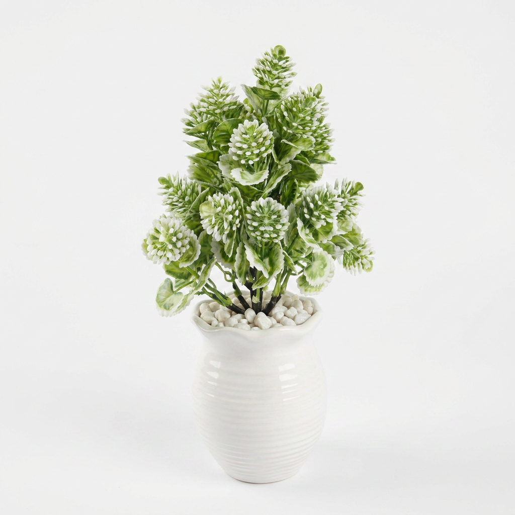 Artificial decorative plant studio shot on white background