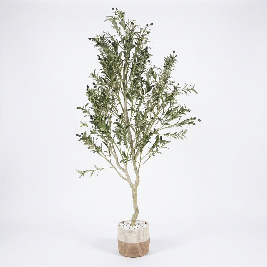 Artificial decorative plant studio shot on white background