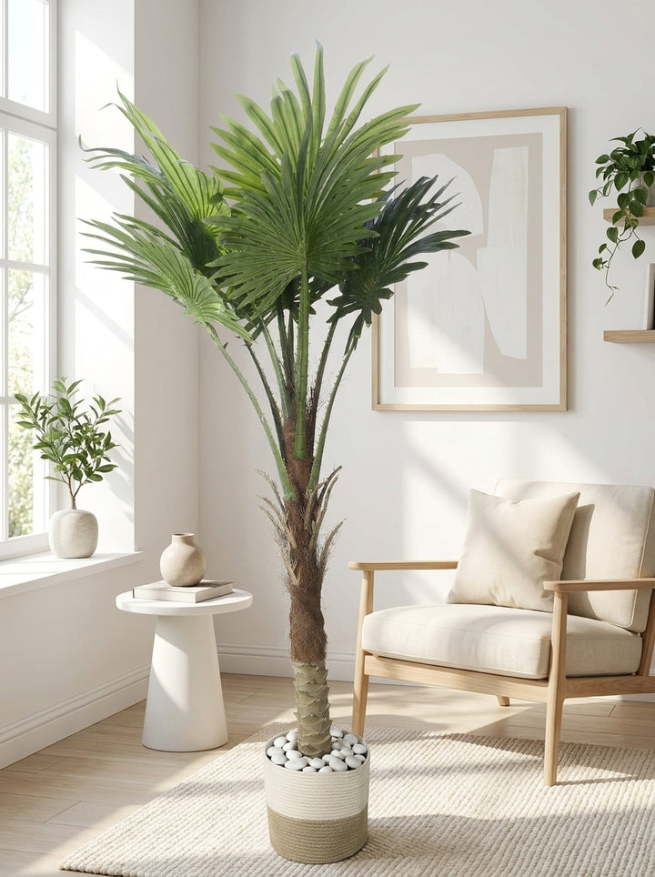 Artificial plant in modern living room lifestyle setting