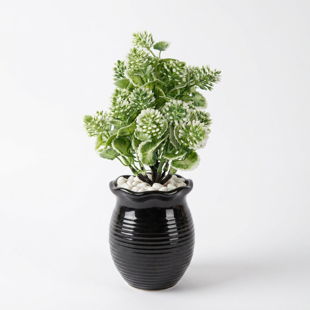 Artificial decorative plant studio shot on white background