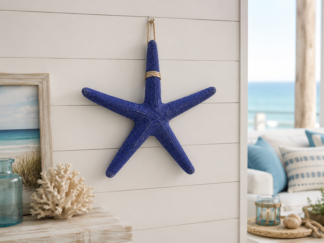 Navy Blue Starfish Wall Decor