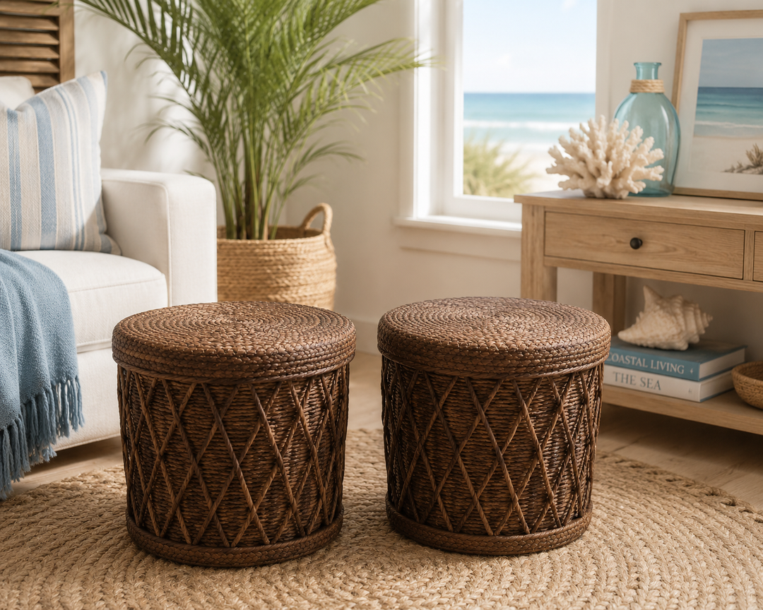 Coastal Woven Rattan Seat ( set of 2 )