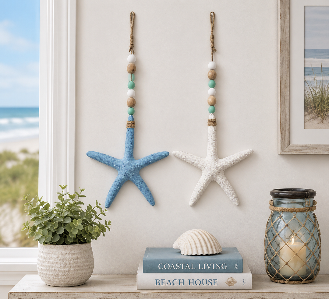 Coastal Hanging Starfish Wall Decor Set of 2