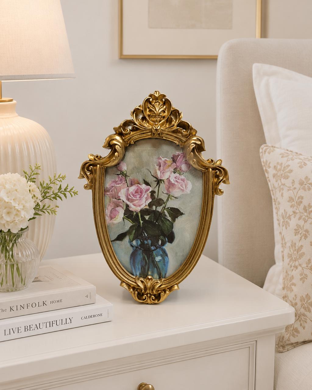 Ornate Gold Baroque Oval Photo Frame