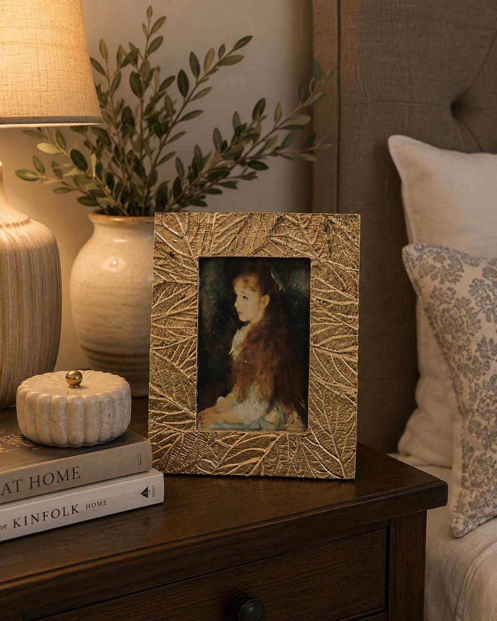 Gold Botanical Leaf Photo Frame