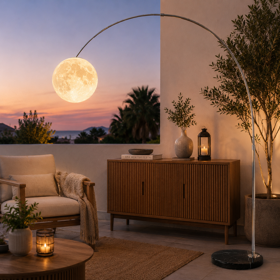 Modern Moon Globe Arc Floor Lamp