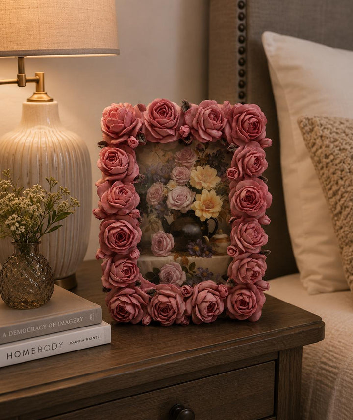 Romantic Pink Rose Decorative Photo Frame