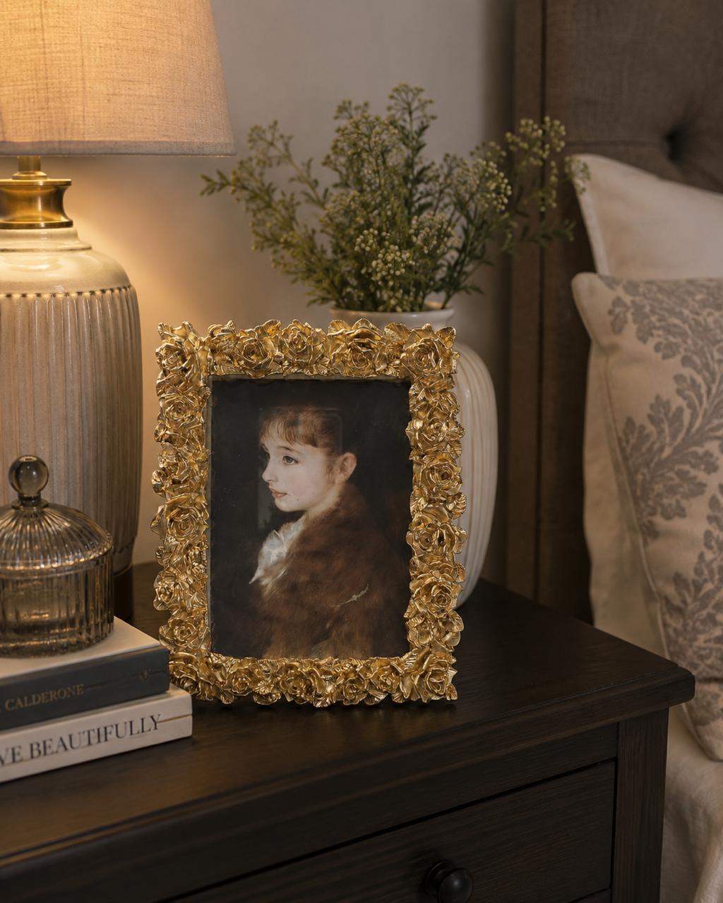 Luxury Gold Rose Photo Frame