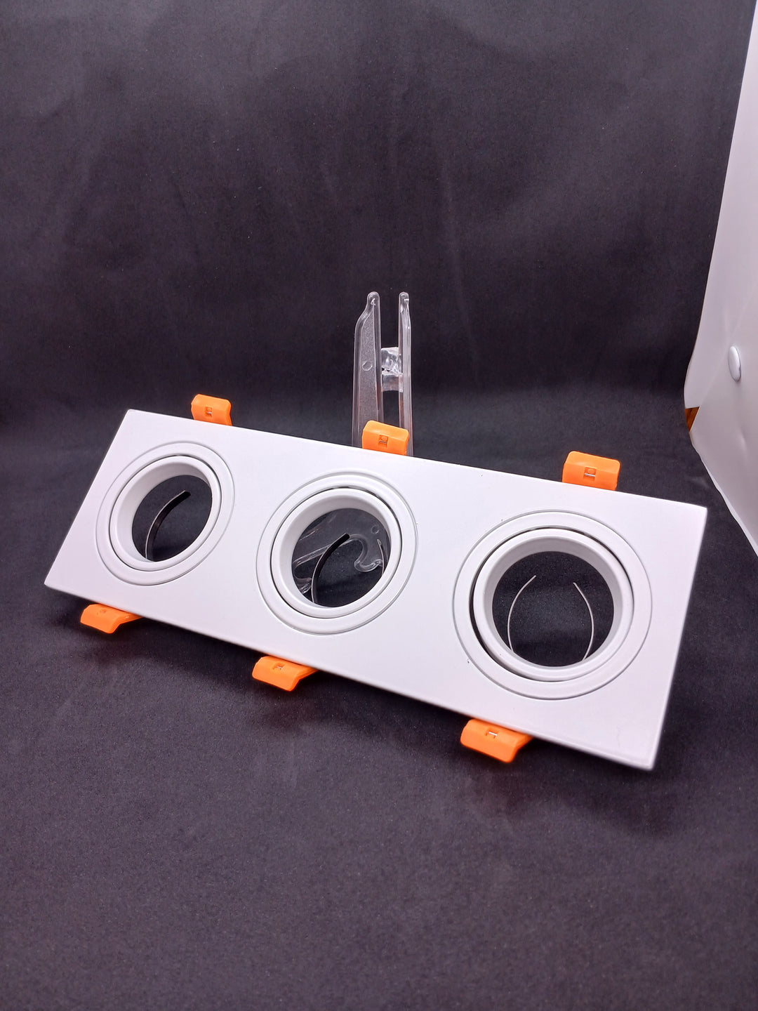 Triple Recessed Downlight Frame Set Aluminum