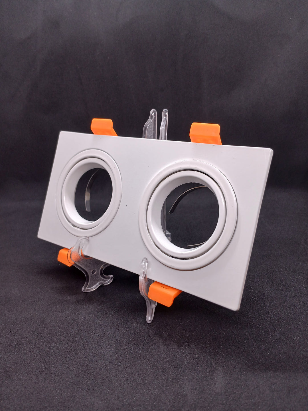 Double Recessed Downlight Frame Set Aluminum