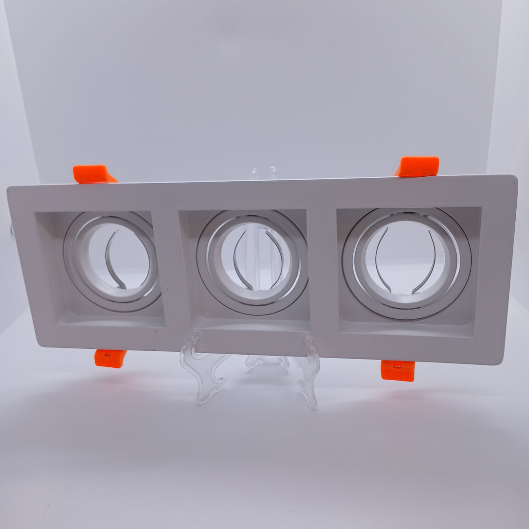 Triple Recessed Ceiling Downlight Frame Aluminum