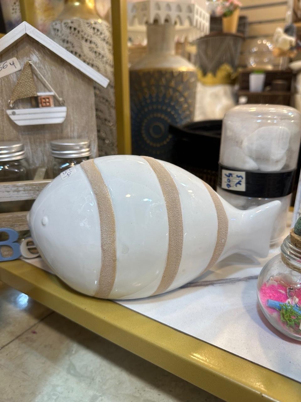 Coastal Ceramic Fish Decorative Sculpture