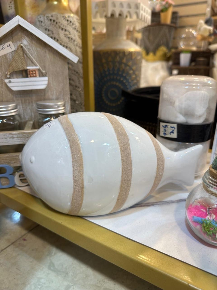 Coastal Ceramic Fish Decorative Sculpture