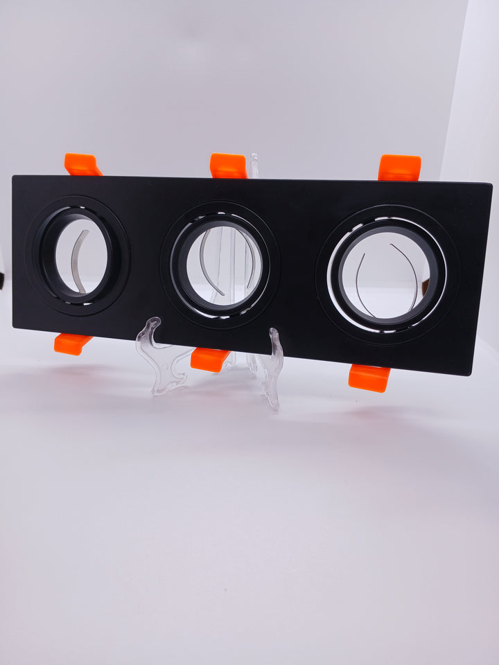 Triple Recessed Downlight Frame Set Aluminum