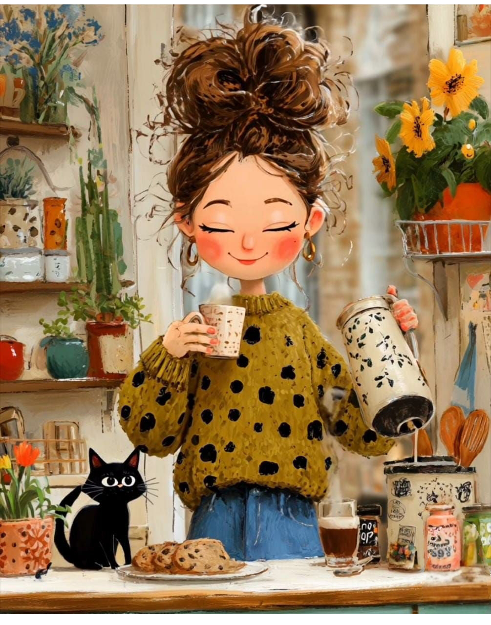 Cozy Morning Coffee Canvas Art