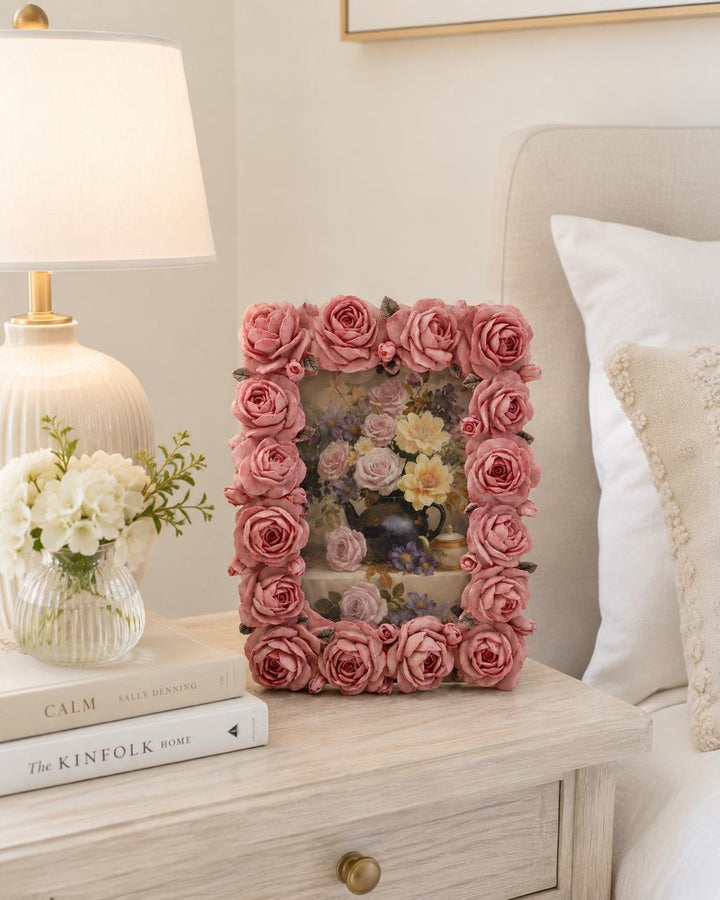 Romantic Pink Rose Decorative Photo Frame