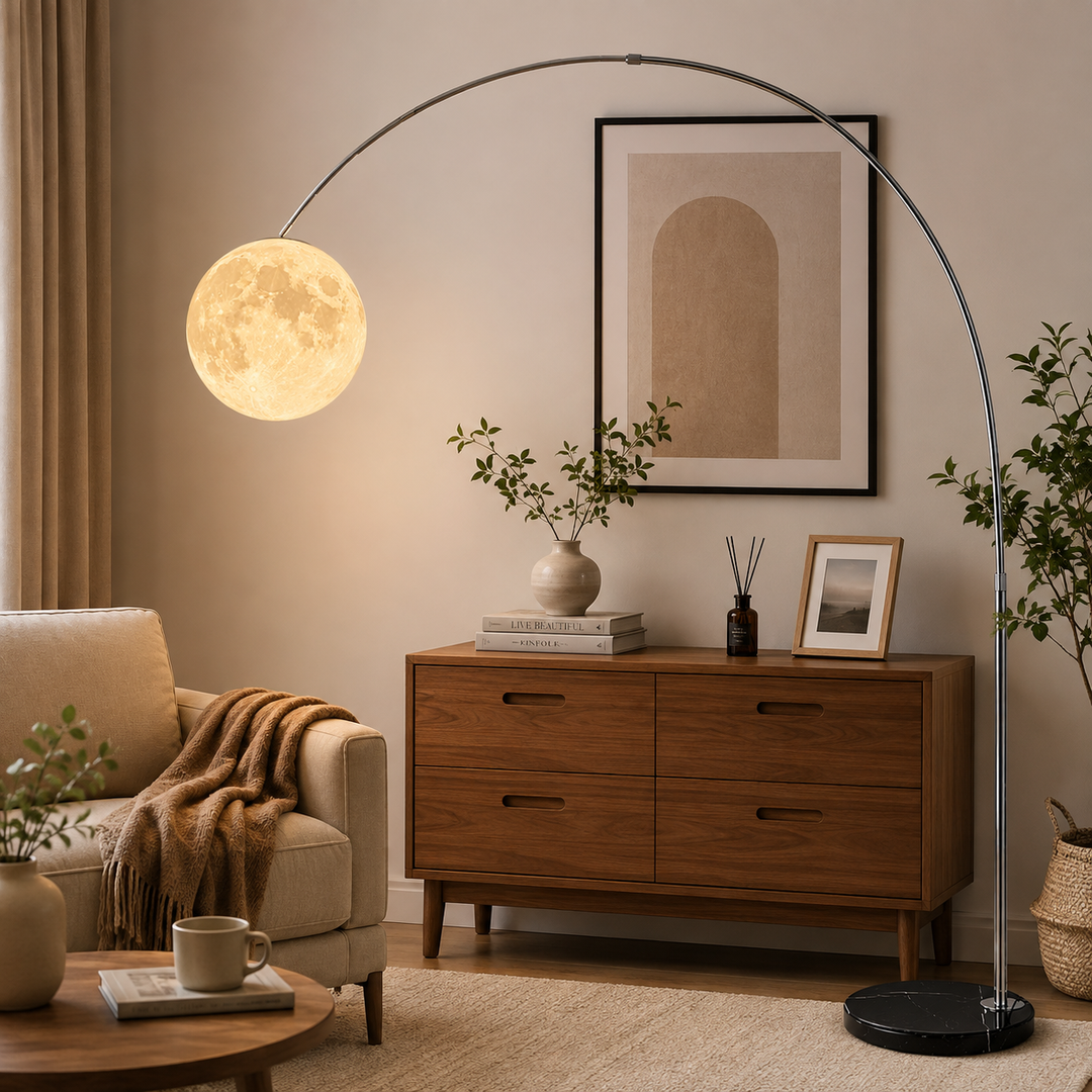 Modern Moon Globe Arc Floor Lamp