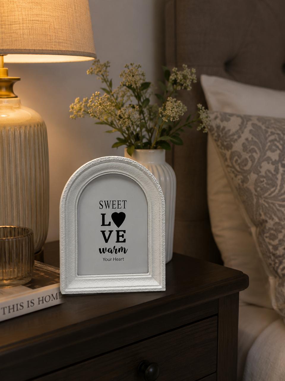 Arched White Decorative Photo Frame