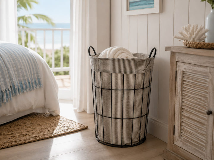Modern Fabric Laundry Basket with Metal Frame