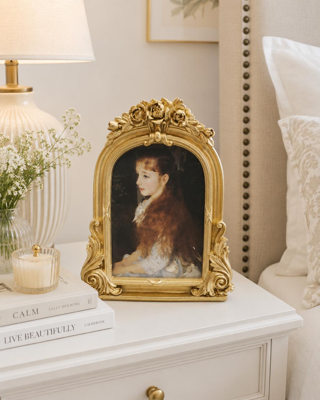 Luxury Arched Gold Floral Photo Frame