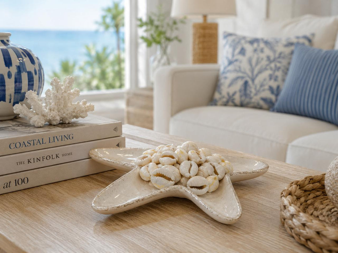 Coastal Starfish Ceramic Decorative Tray