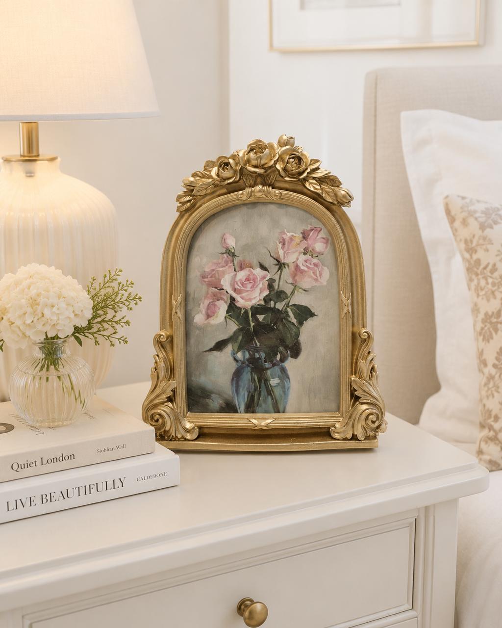 Luxury Arched Gold Floral Photo Frame