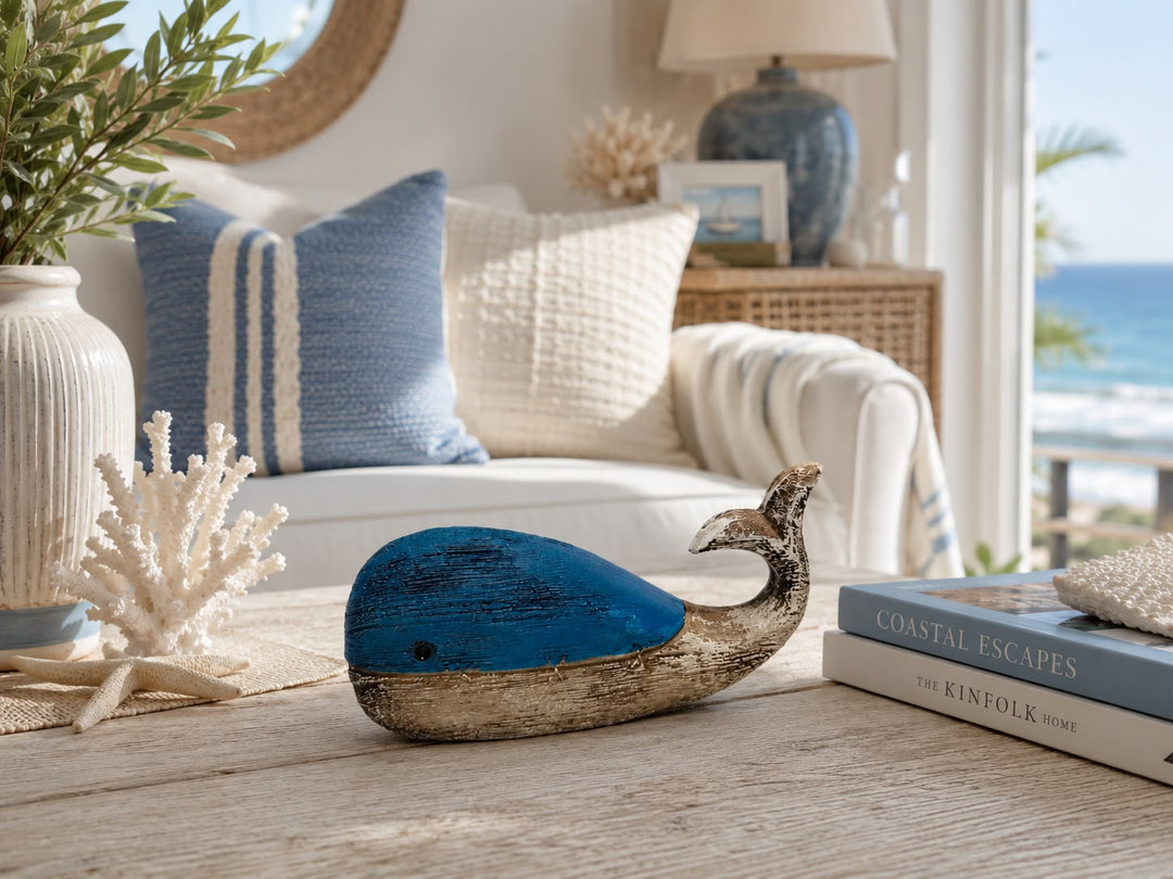 Coastal Blue Whale Decorative Sculpture