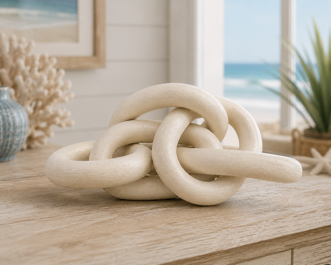Scandinavian Interlocking Wooden Chain Sculpture