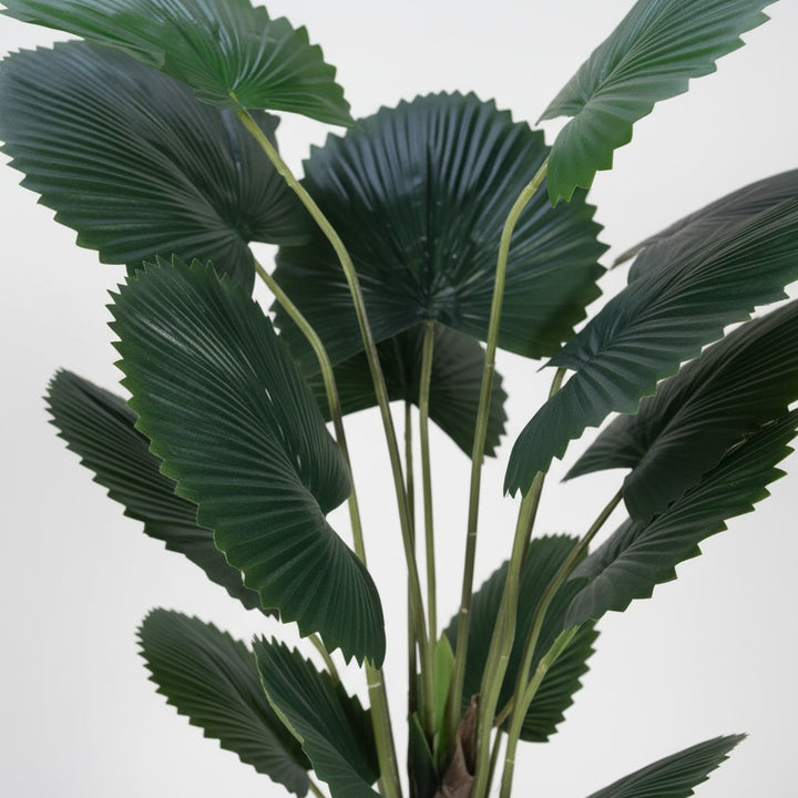 Wadi Home artificial fan palm plant with deep green textured leaves, perfect for modern home decor.