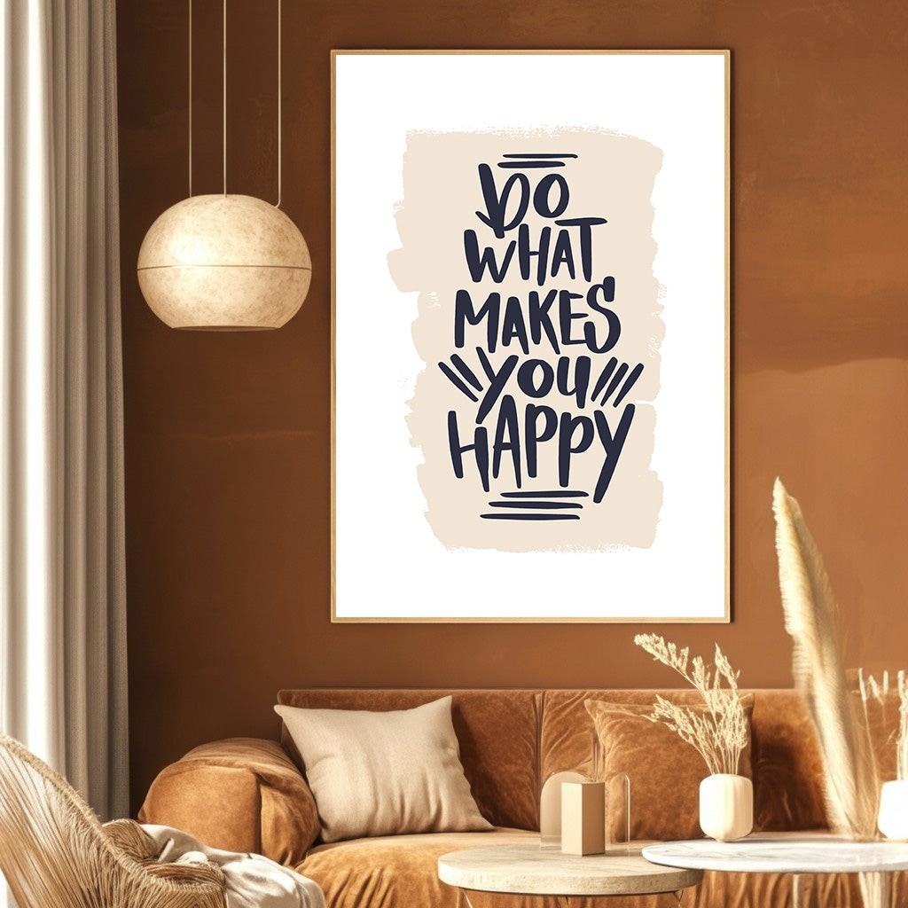 Wadi Home inspirational wall art print with hand-lettered typography on a neutral brushstroke background in a room.