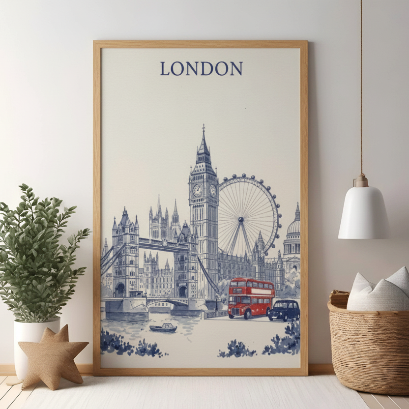 London Skyline Sketch Art Print
