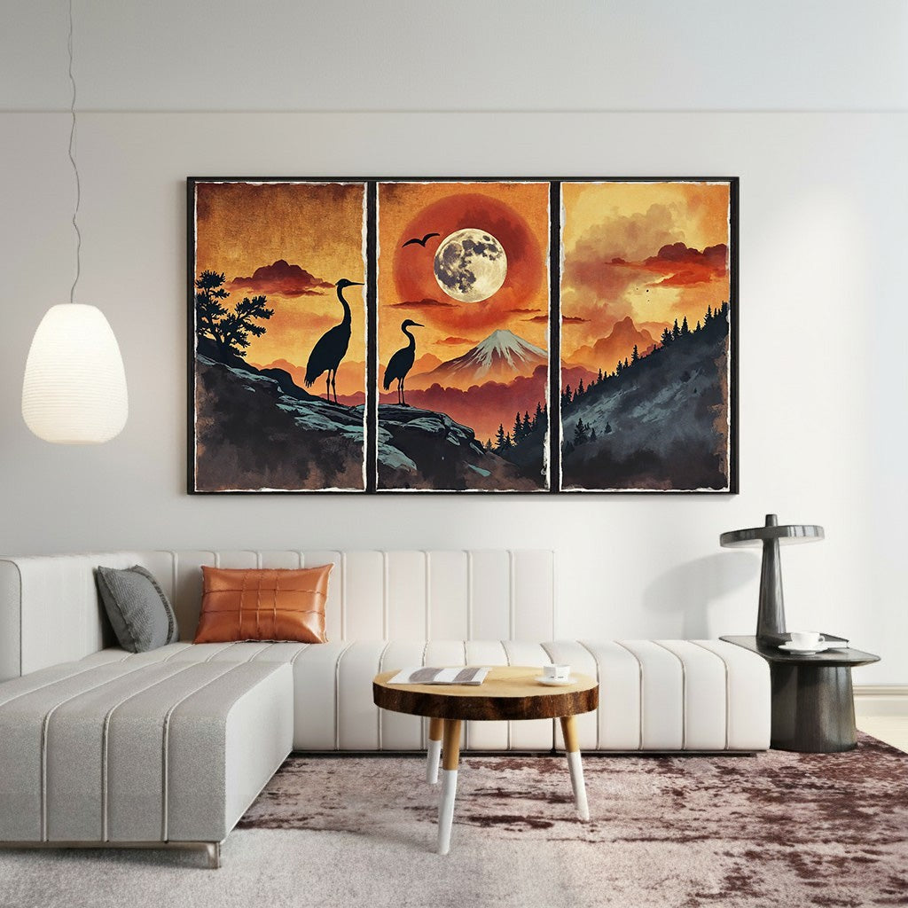 Serene Mountain Landscape Triptych Wall Art – Wadi Home